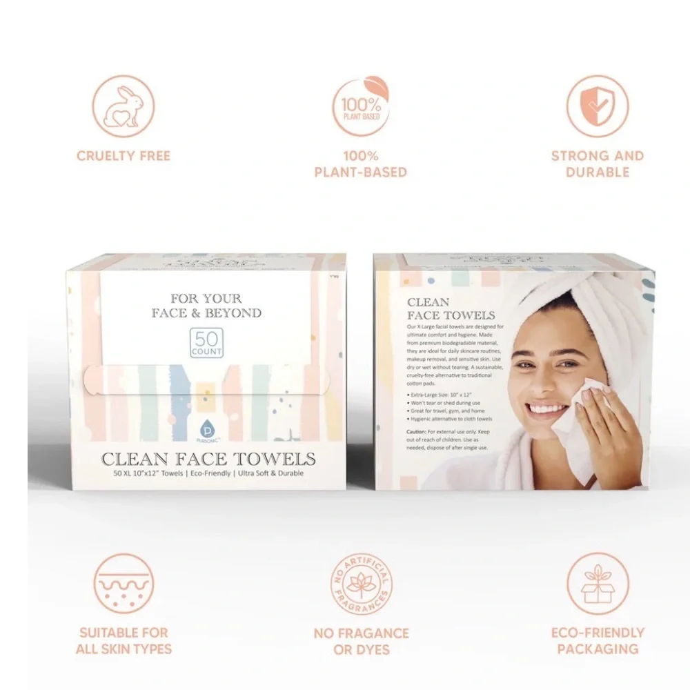 Pursonic Clean Face Towels XL box of 50 (C3)